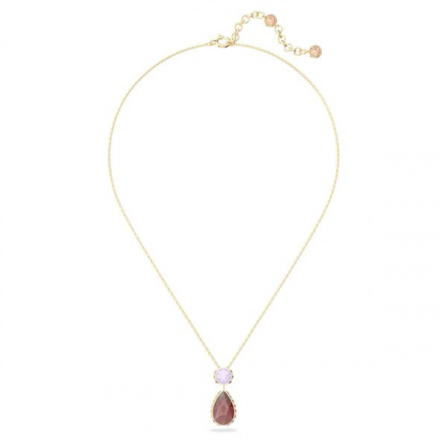 Orbita necklace, Drop cut crystal, Multicolored, Gold-tone