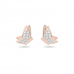 Lilia Stud Earrings, Butterfly, White, Rose-Gold