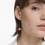 Generation drop earrings, Long, Rose-gold tone plated