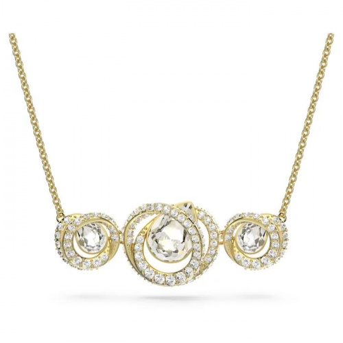 Generation necklace, White, Gold-tone plated
