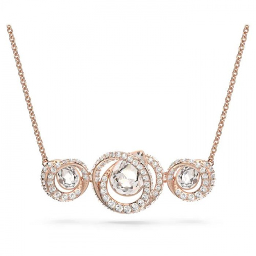 Generation necklace, White, Rose gold-tone plated