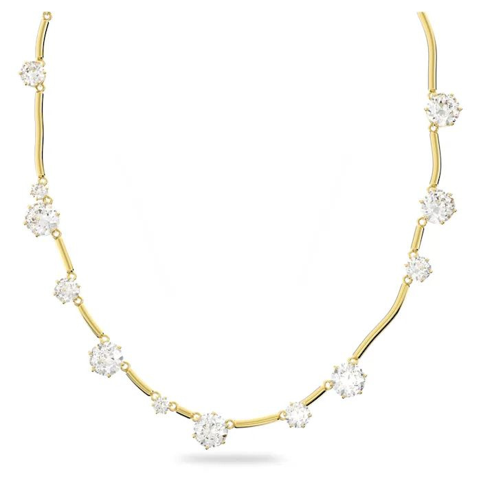 Constella necklace, White, Gold-tone plated