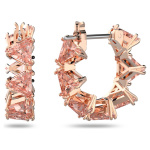 Ortyx hoop earrings, Triangle cut, Small, Pink, Rose gold