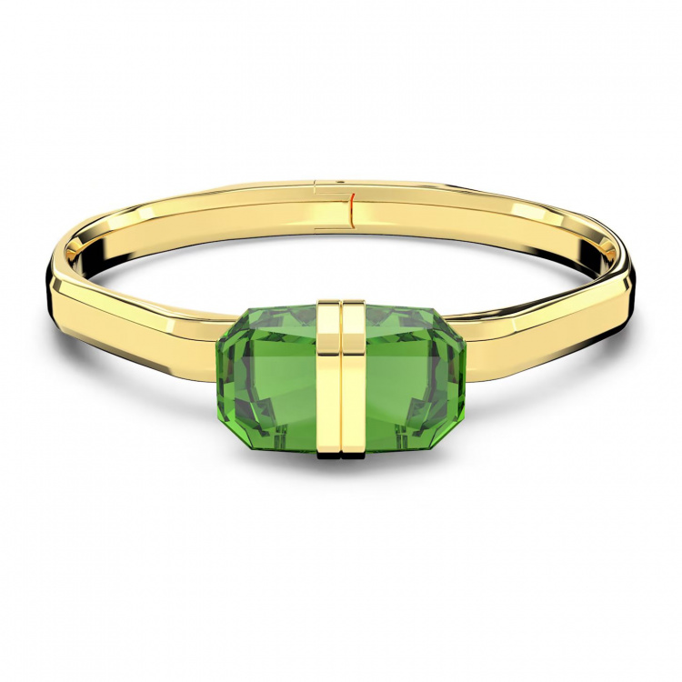 Lucent bangle, Magnetic, Green, Gold-tone finish