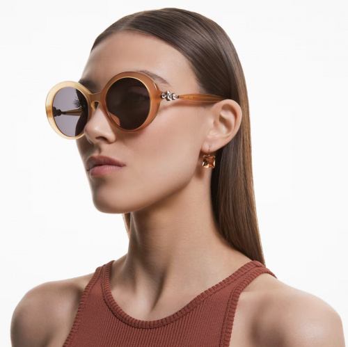 Sunglasses, Oval, Gold-tone