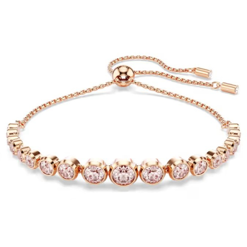 Imber Tennis bracelet Mixed round cuts, Pink, Rose gold-tone plated