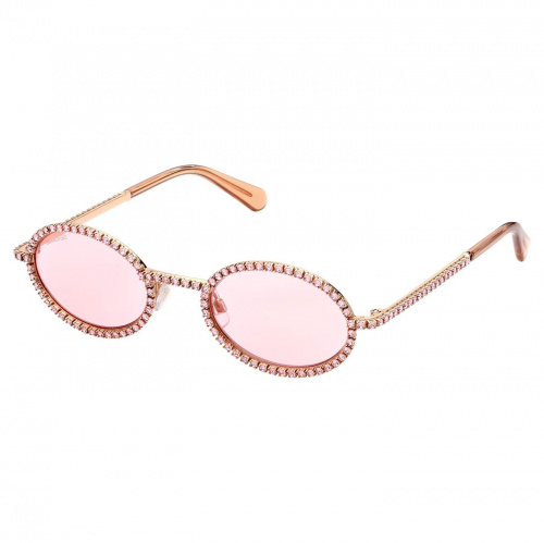 Sunglasses, Oval, Pavé, Pink