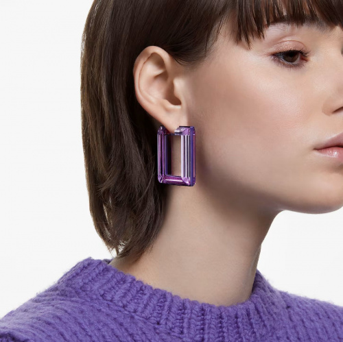 Lucent hoop earrings, Purple