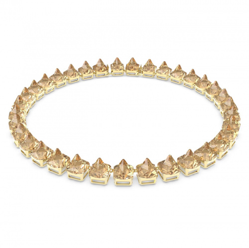 Ortyx necklace, Pyramid cut, Yellow, Gold-tone plated