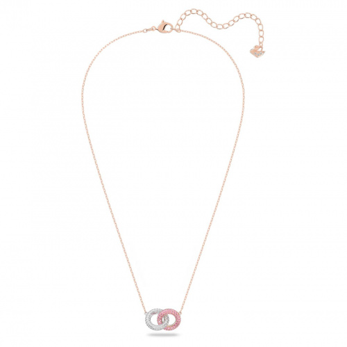 Stone necklace, Pink, Rose gold-tone plated