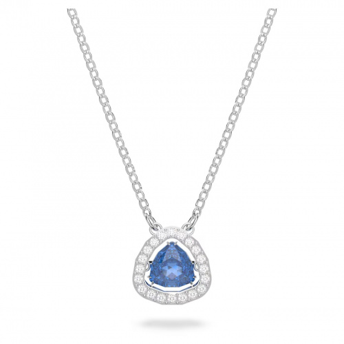 Millenia necklace, Blue, Rhodium plated