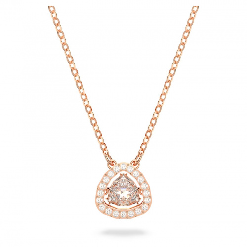 Millenia necklace, White, Rose gold-tone plated