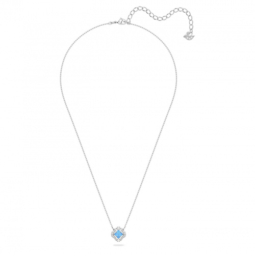 Swarovski Sparkling Dance necklace, Blue, Rhodium plated