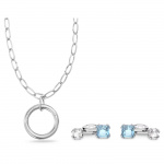 Pod jewelry, Blue, Silver-tone plated