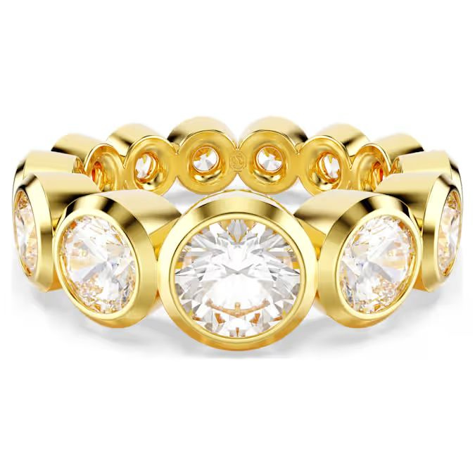 Imber ring Mixed round cuts, White, Gold-tone plated