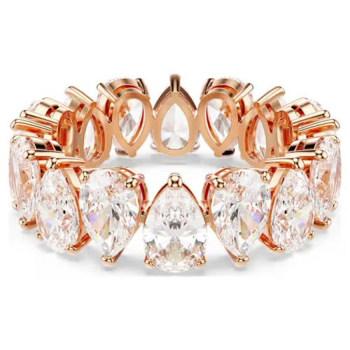 Matrix Vittore ring Pear cut, White, Rose gold-tone finish