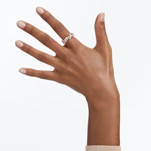 Matrix Vittore ring Pear cut, White, Rose gold-tone finish