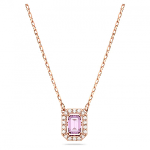 Millenia necklace, Octagon cut, Purple, Rose gold-tone