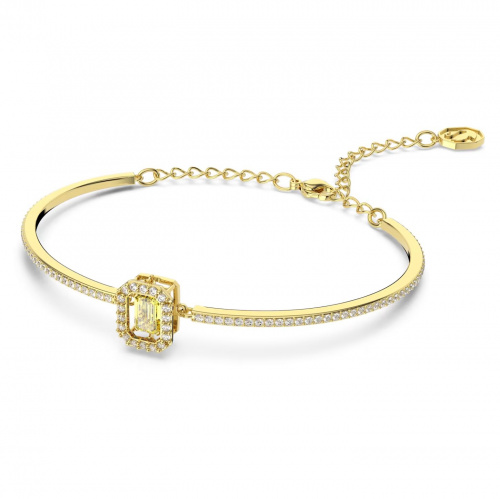 Millenia bangle, Octagon cut, Yellow, Gold-tone plated