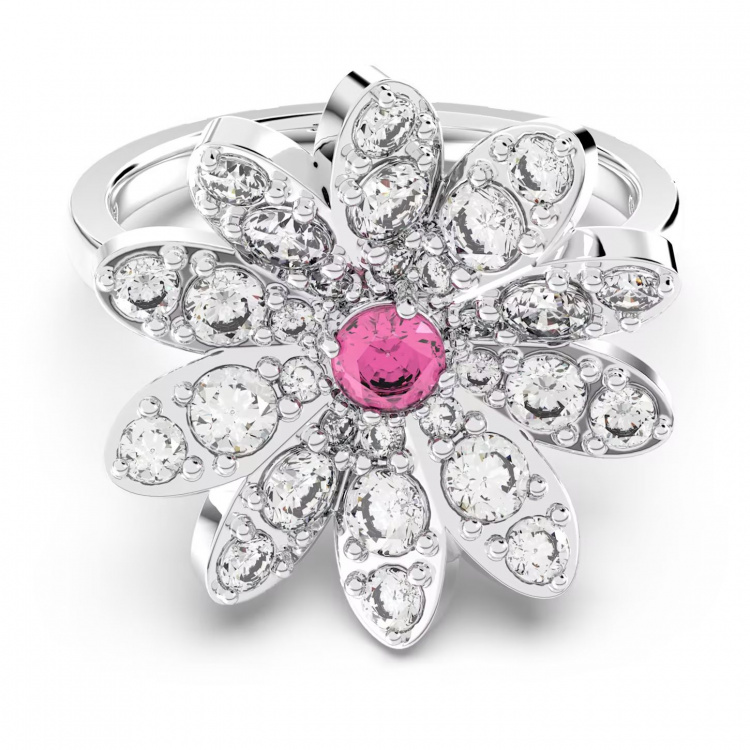 Eternal Flower ring, Flower, Pink, Mixed metal finish