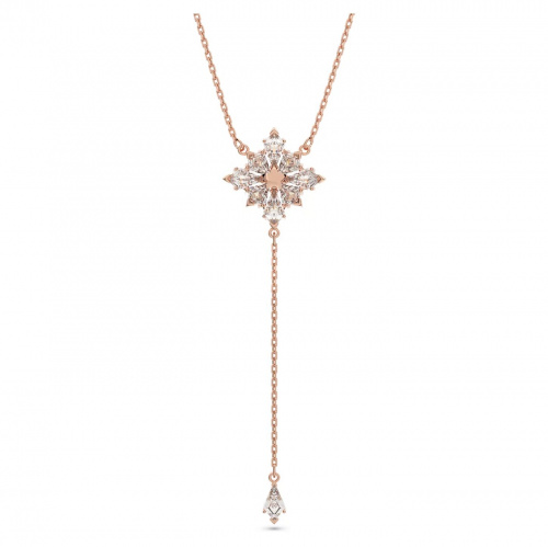Stella Y necklace, Kite cut, Star, White, Rose gold-tone