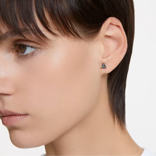 Stilla stud earrings Triangle cut, Gray, Ruthenium plated