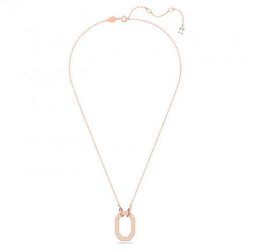 Dextera pendant, Octagon shape, Pavé, White, Rose gold