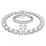 Millenia set Mixed cuts, White, Rhodium plated