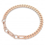 Dextera necklace Statement, Mixed links, White, Rose gold-tone plated