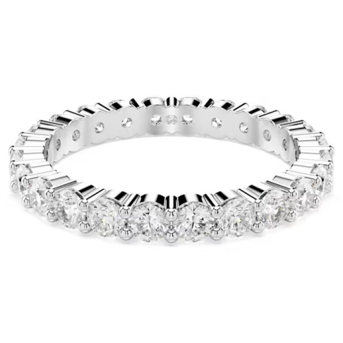 Matrix Vittore ring Round cut, White, Silver-tone finish