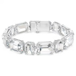 Millenia Tennis bracelet Octagon cut, White, Rhodium plated