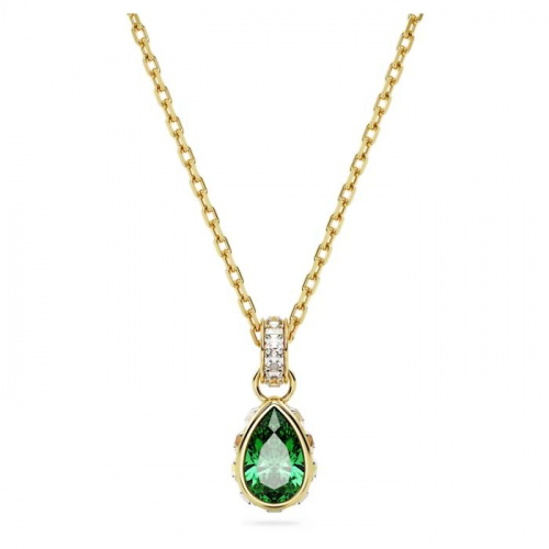Stilla pendant Pear cut, Green, Gold-tone plated