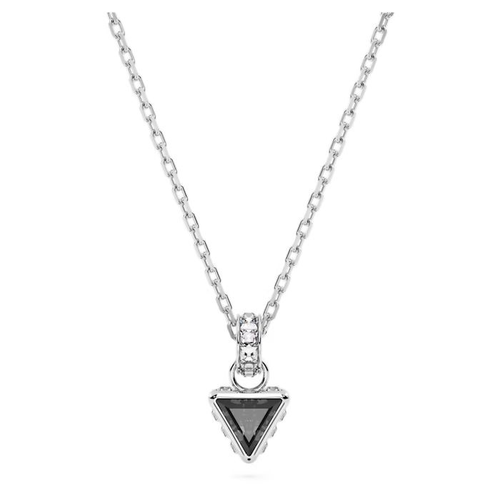Stilla pendant Triangle cut, Gray, Rhodium plated