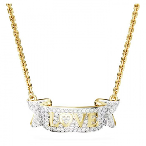 Volta Love necklace White, Gold-tone plated