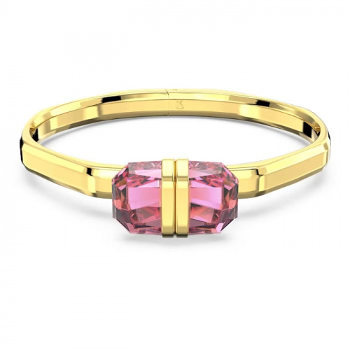 Lucent bangle Magnetic closure, Pink, Gold-tone plated