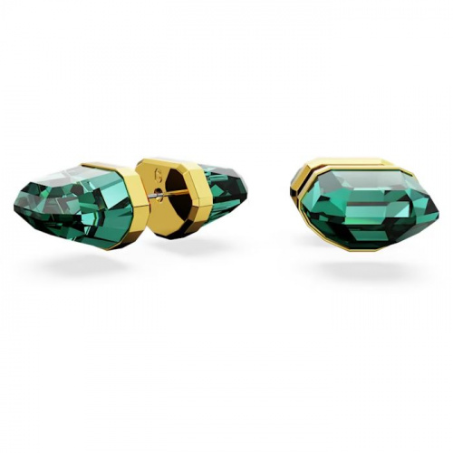 Lucent stud earrings Green, Gold-tone plated