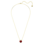 Bella V pendant Round cut, Red, Gold-tone plated