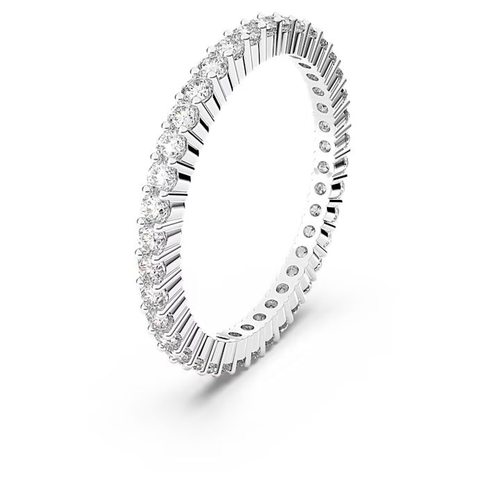 Vittore ring Round cut, White, Rhodium plated
