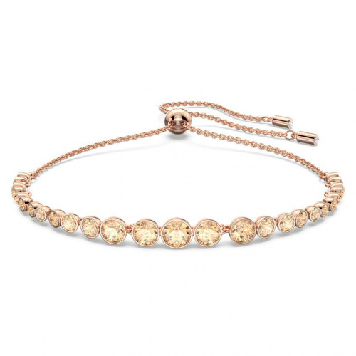 Emily bracelet Mixed round cuts, Pink, Rose gold-tone plated