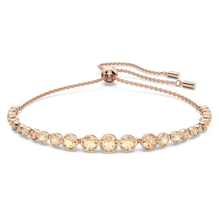 Emily bracelet Mixed round cuts, Pink, Rose gold-tone plated