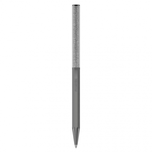 Crystalline ballpoint pen Octagon shape, Silver tone