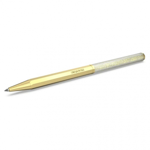 Crystalline ballpoint pen Octagon shape, Gold tone, Gold-tone plated