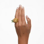 Idyllia cocktail ring Pineapple, Multicolored, Gold-tone plated