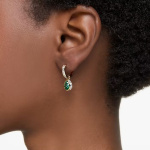 Stilla drop earrings Pear cut, Green, Gold-tone plated
