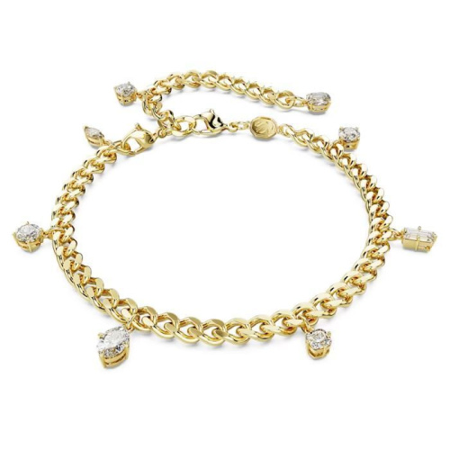 Dextera bracelet and anklet Mixed cuts, White, Gold-tone plated