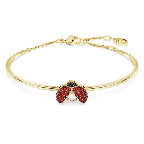 Idyllia bangle Ladybug, Red, Gold-tone plated