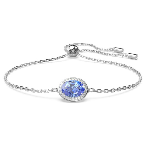 Constella bracelet Oval cut, Blue, Rhodium plated