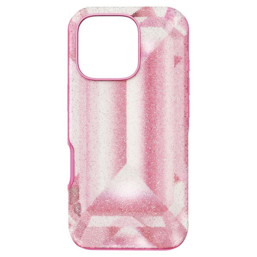 High smartphone case Crystal print motif, iPhone® 16 Pro, Pink