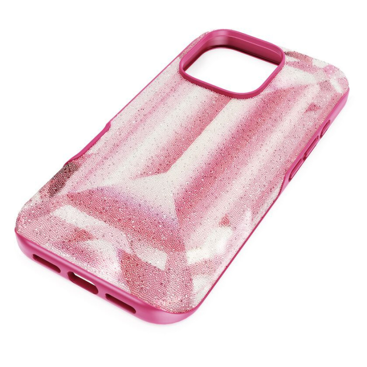 High smartphone case Crystal print motif, iPhone® 16 Pro, Pink