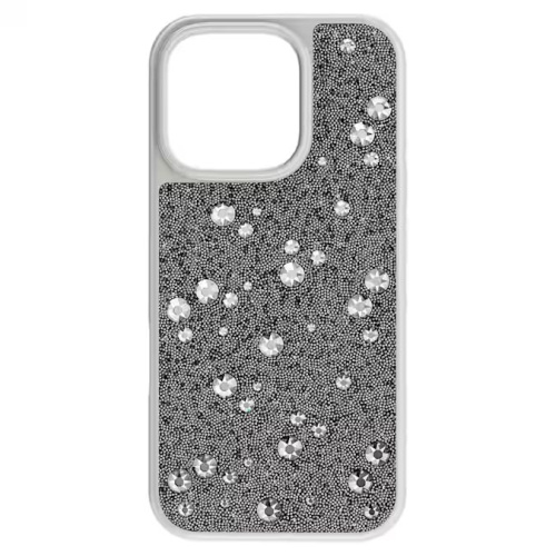 High smartphone case Scattered design, iPhone® 16 Pro, Silver tone